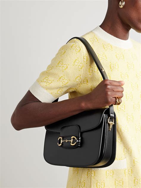 gucci 1955 horsebit leather shoulder bag black|gucci horsebit 1955 backpack.